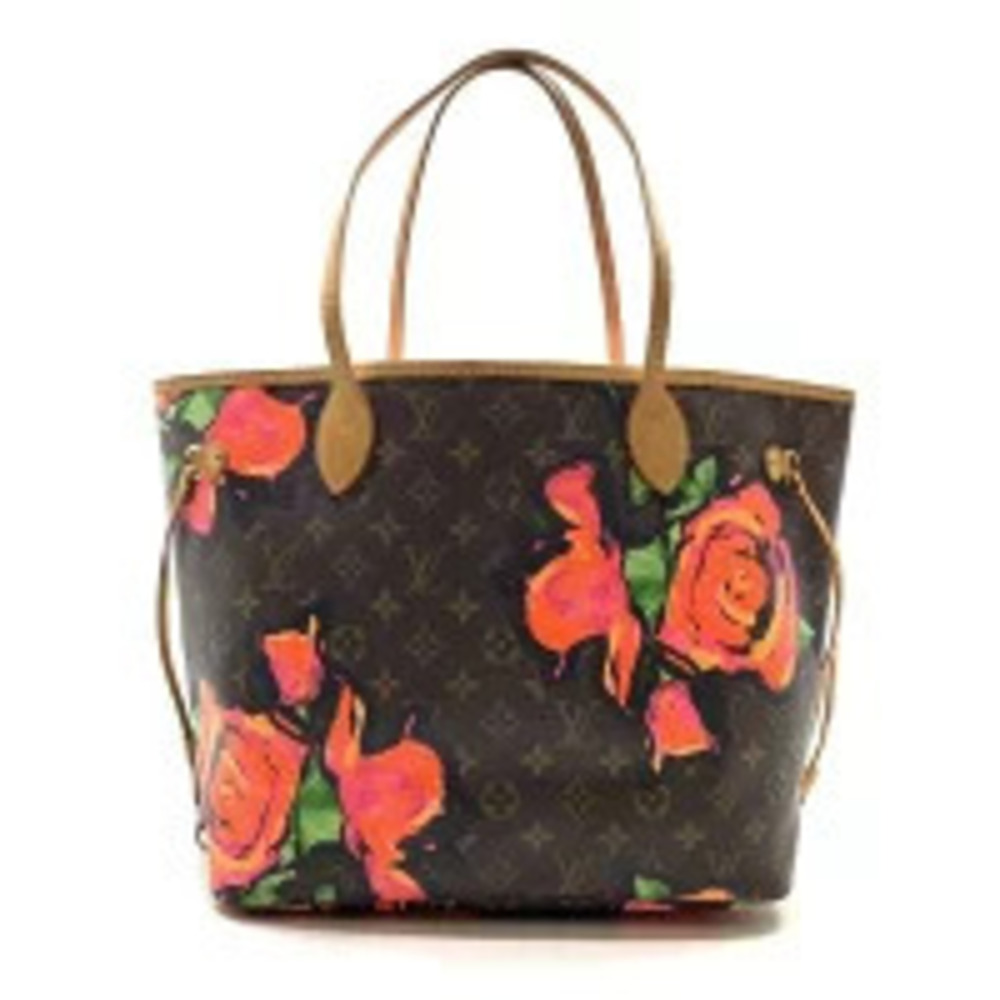 LOUIS VUITTON Neverfull Tote Bag Monogram Rose Flower Pink Shoulder